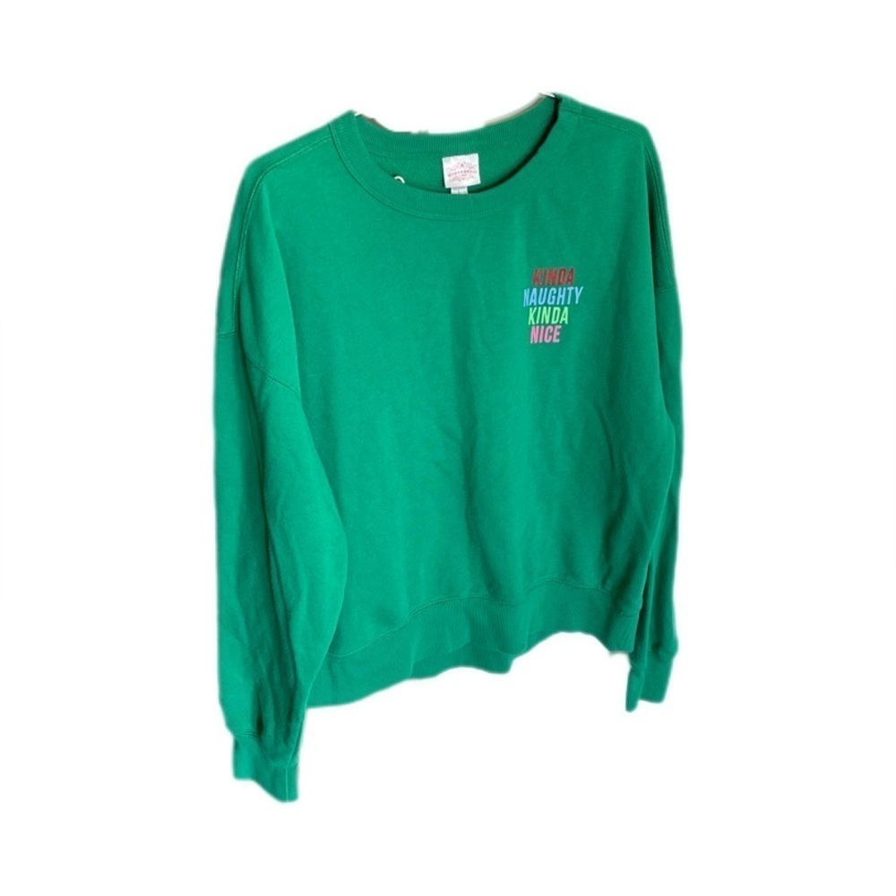 Wondership Green Long Sleeve Graphic Sweater Women’s Large